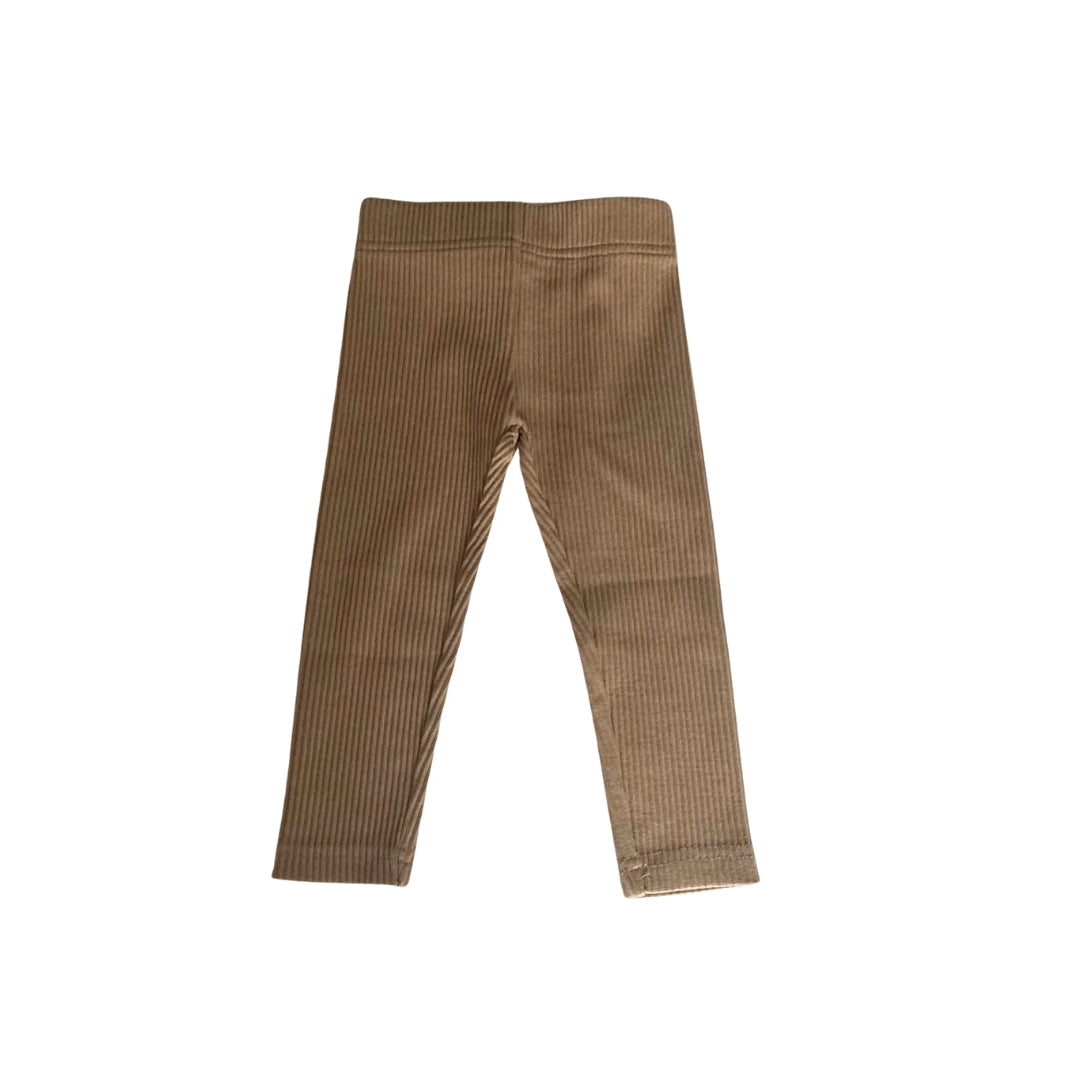 Geribbelde legging - Beige