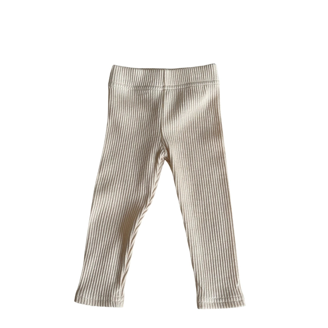 Geribbelde legging - Creme