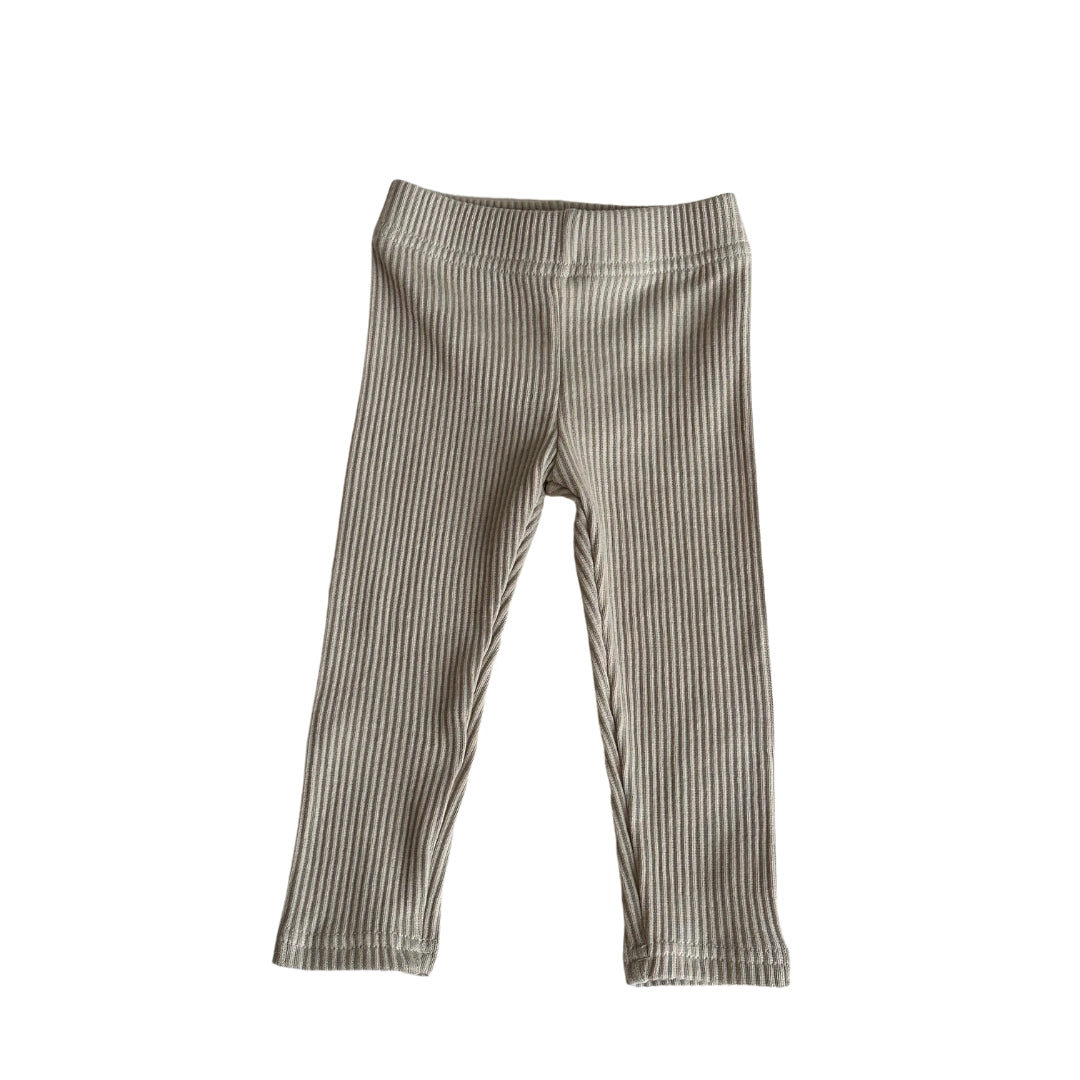 Geribbelde legging - Lichtbeige