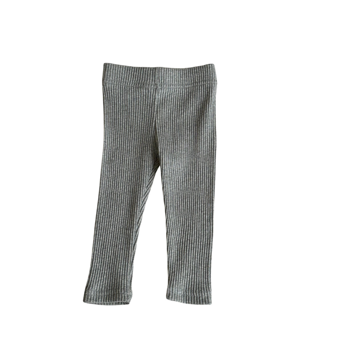 Geribbelde legging - Lichtgrijs