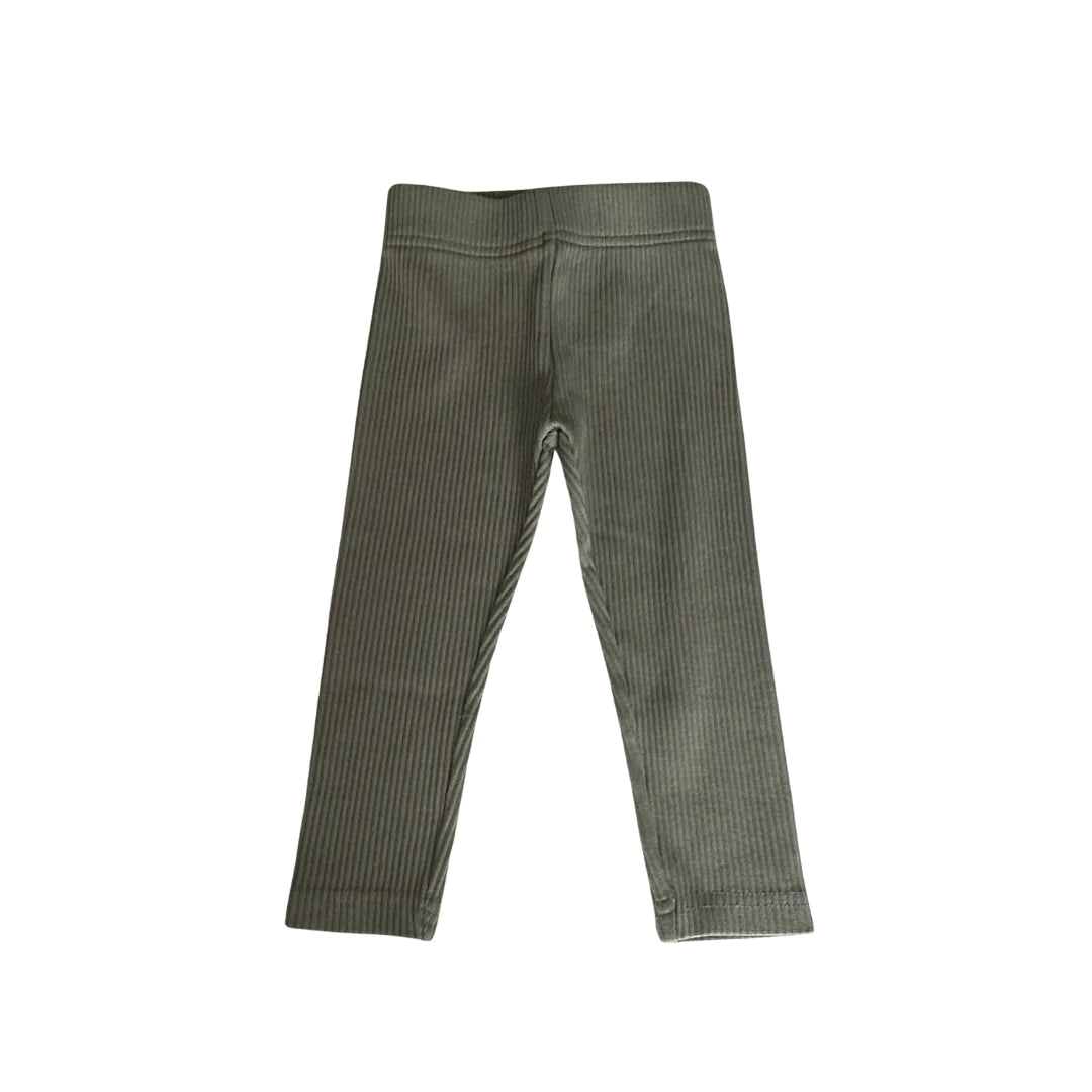 Geribbelde legging - Olijf