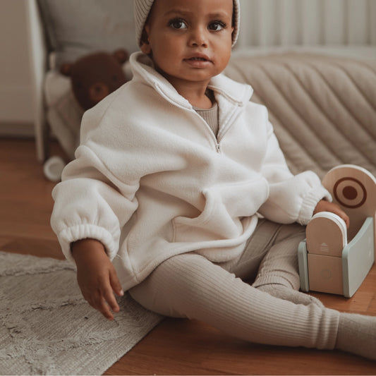 Geribbelde legging - Lichtbeige